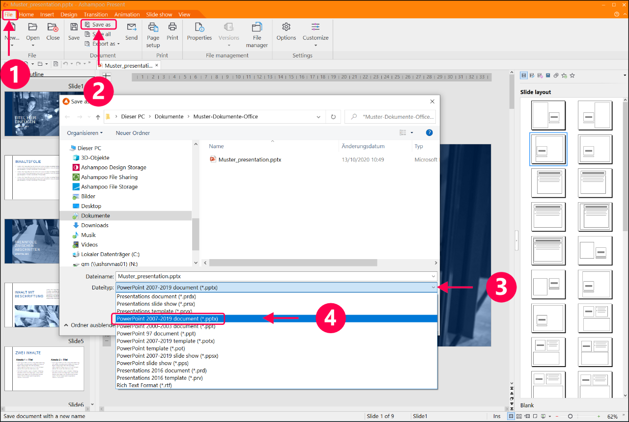 Office 8: Open, edit and save Microsoft PowerPoint documents without  conversion. – Ashampoo